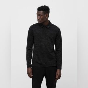 Wings+Horns Signals Long Sleeve Polo - Static Black Sz L Men’s